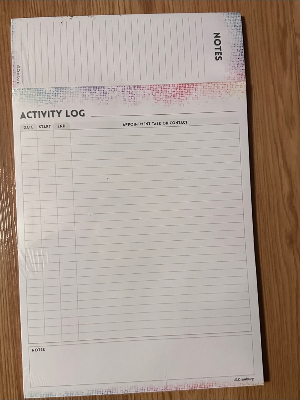 CRANBURY Activity Log Notepad 8.5” x 11” Undated Daily Planner